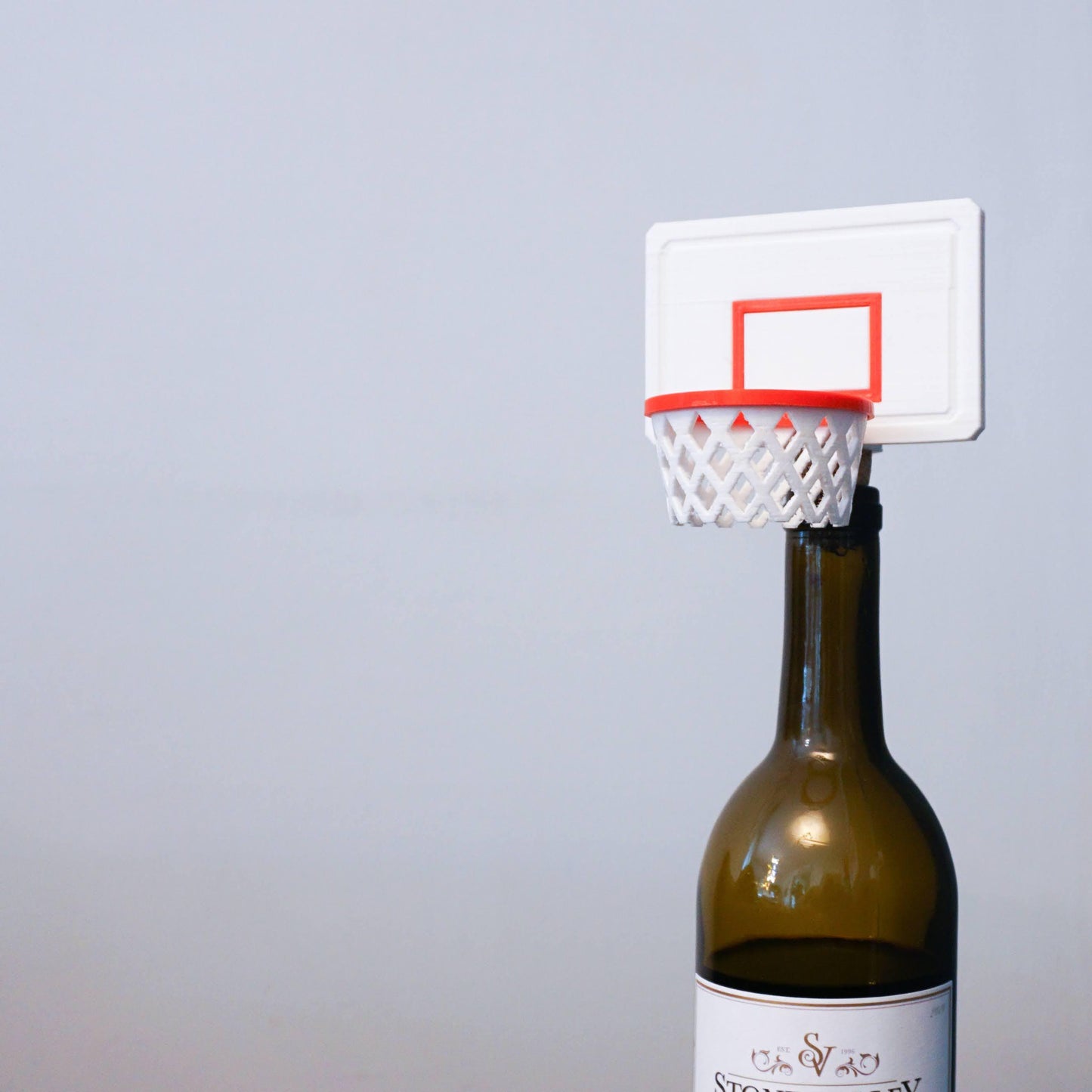 BACKSTOP | Basketball Wine Stopper - Custom Reusable Cork Backboard, Choice of Color