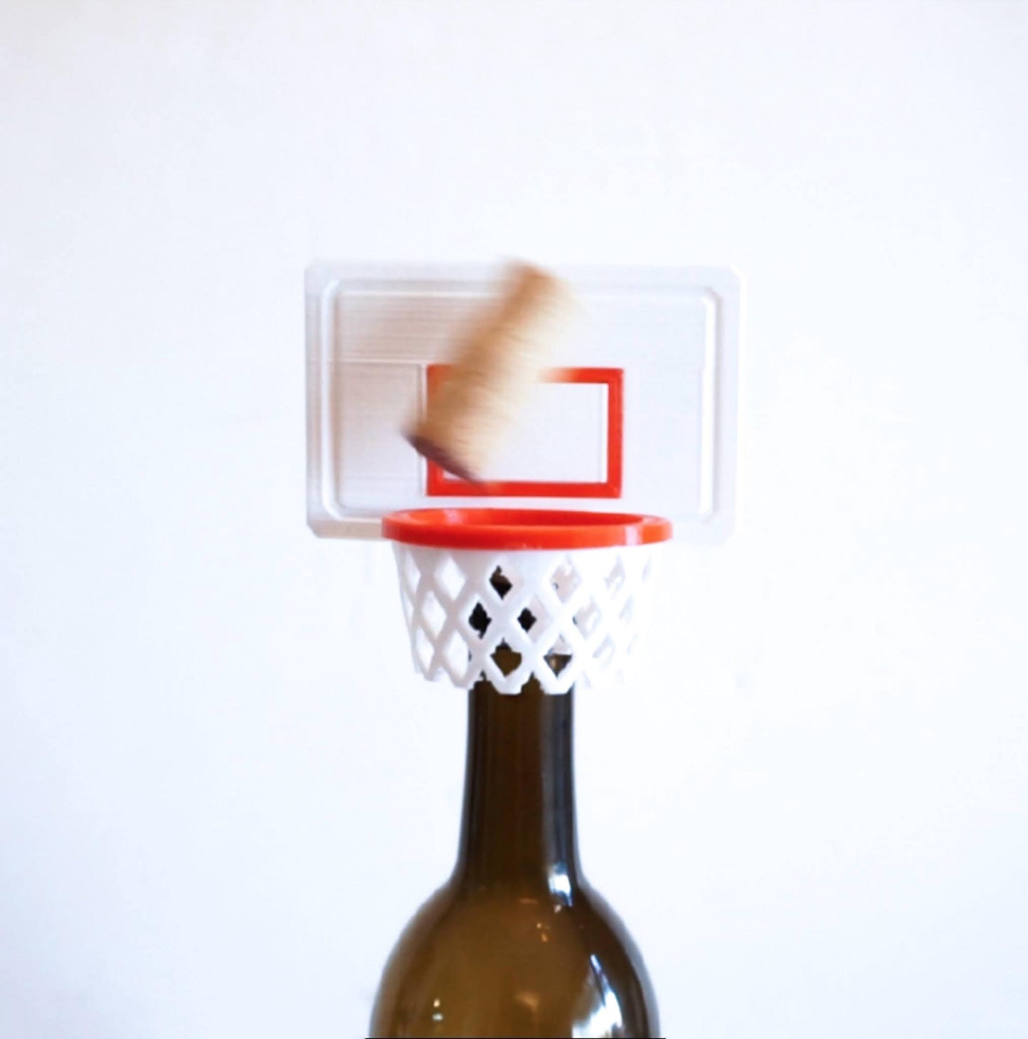 BACKSTOP | Basketball Wine Stopper - Custom Reusable Cork Backboard, Choice of Color