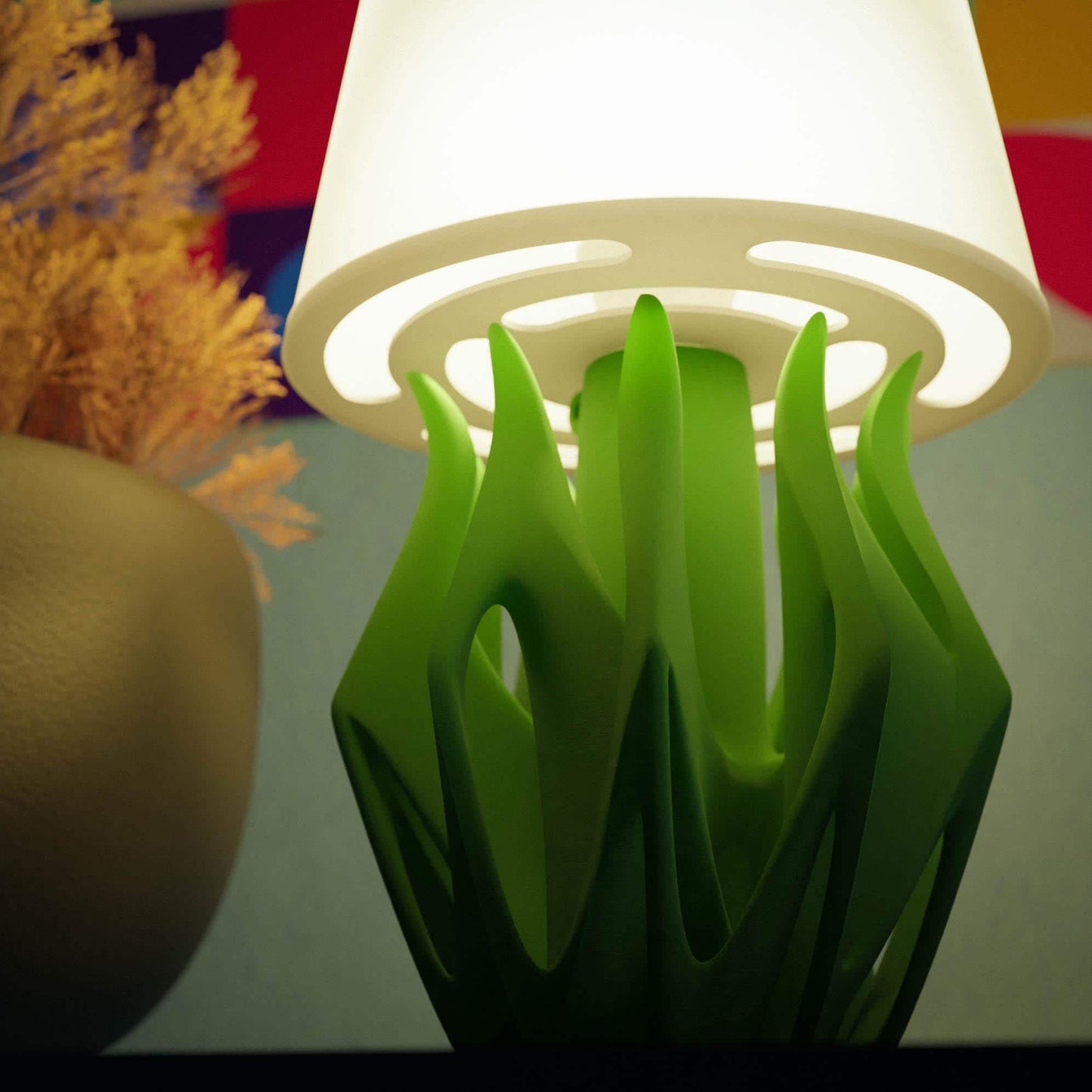 VERDANT | Sculptural Desk Lamp - Custom Organic Flame Design LED Table Light, Choice of Color