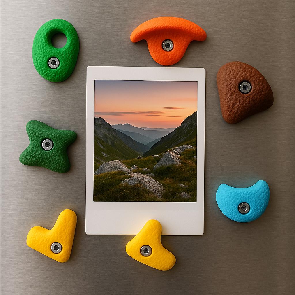 GRIPZ | Bouldering Fridge Magnets - Mini Rock Climbing Holds, Choice of Colors