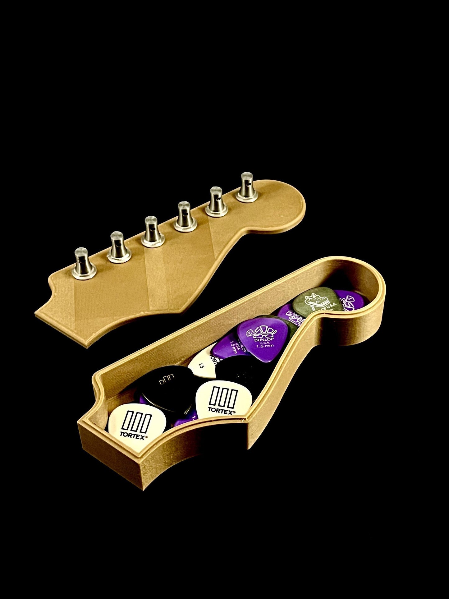 FENDRIX | Fender Headstock Guitar Pick Box - Custom Musical Organizer, Choice of Size and Color