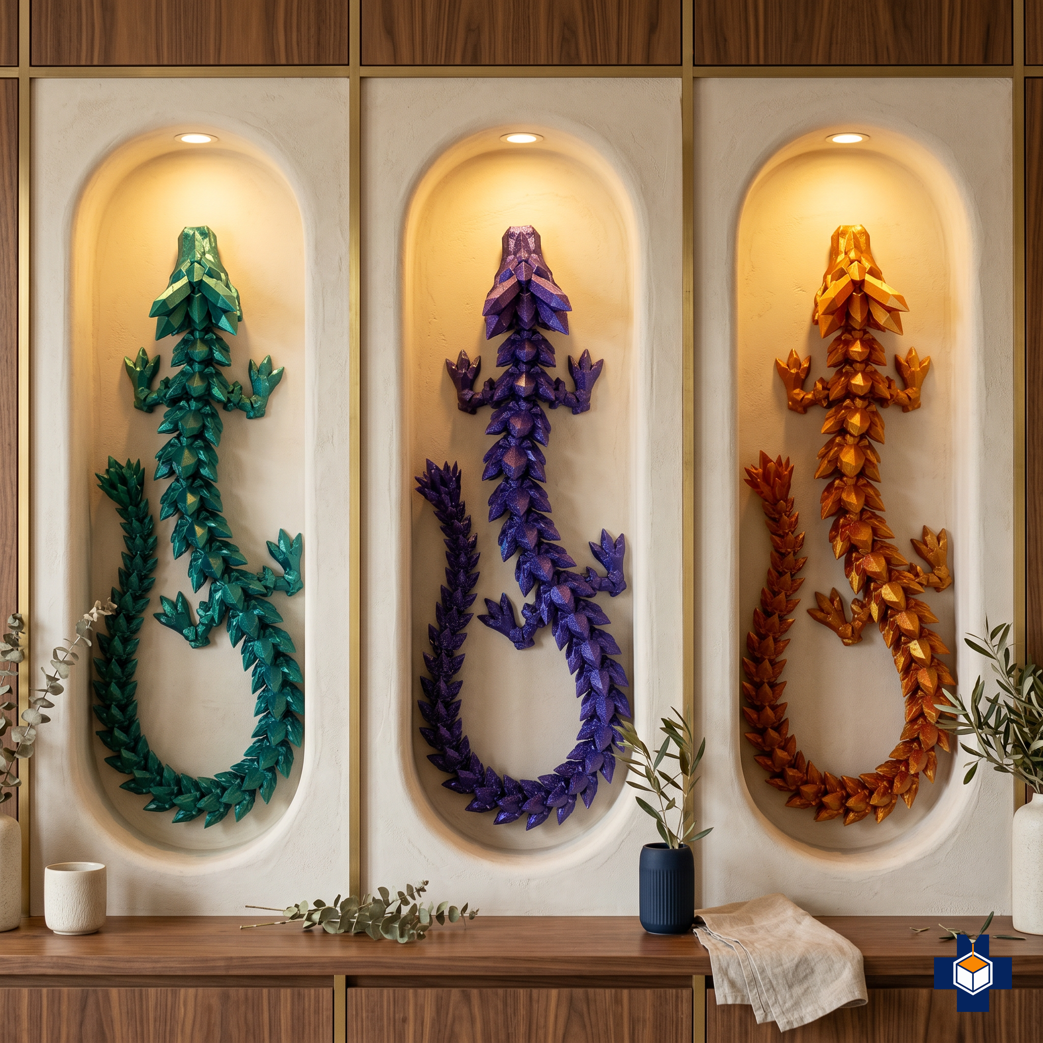 Custom 3D printed pieces in 30+ colors from a US print shop