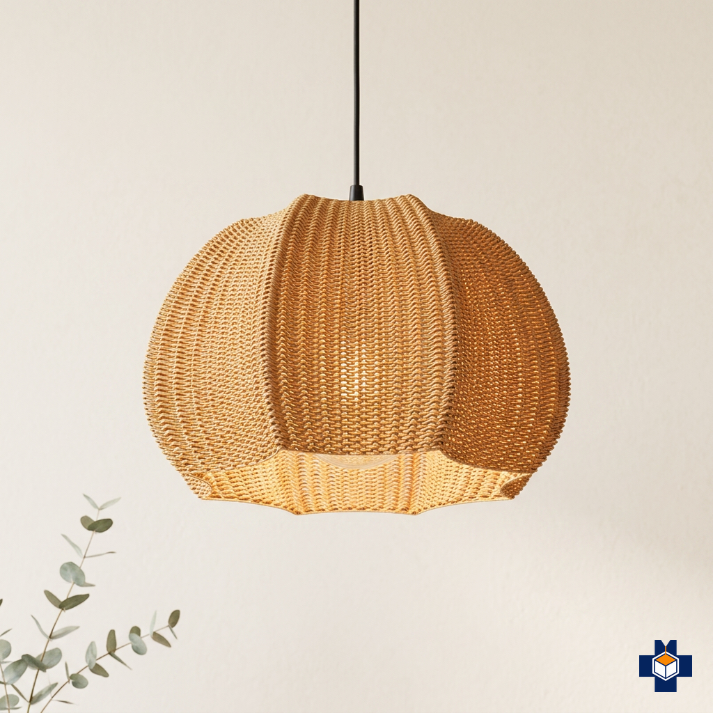 Organic 3D printed pendant light as a kitchen island centerpiece