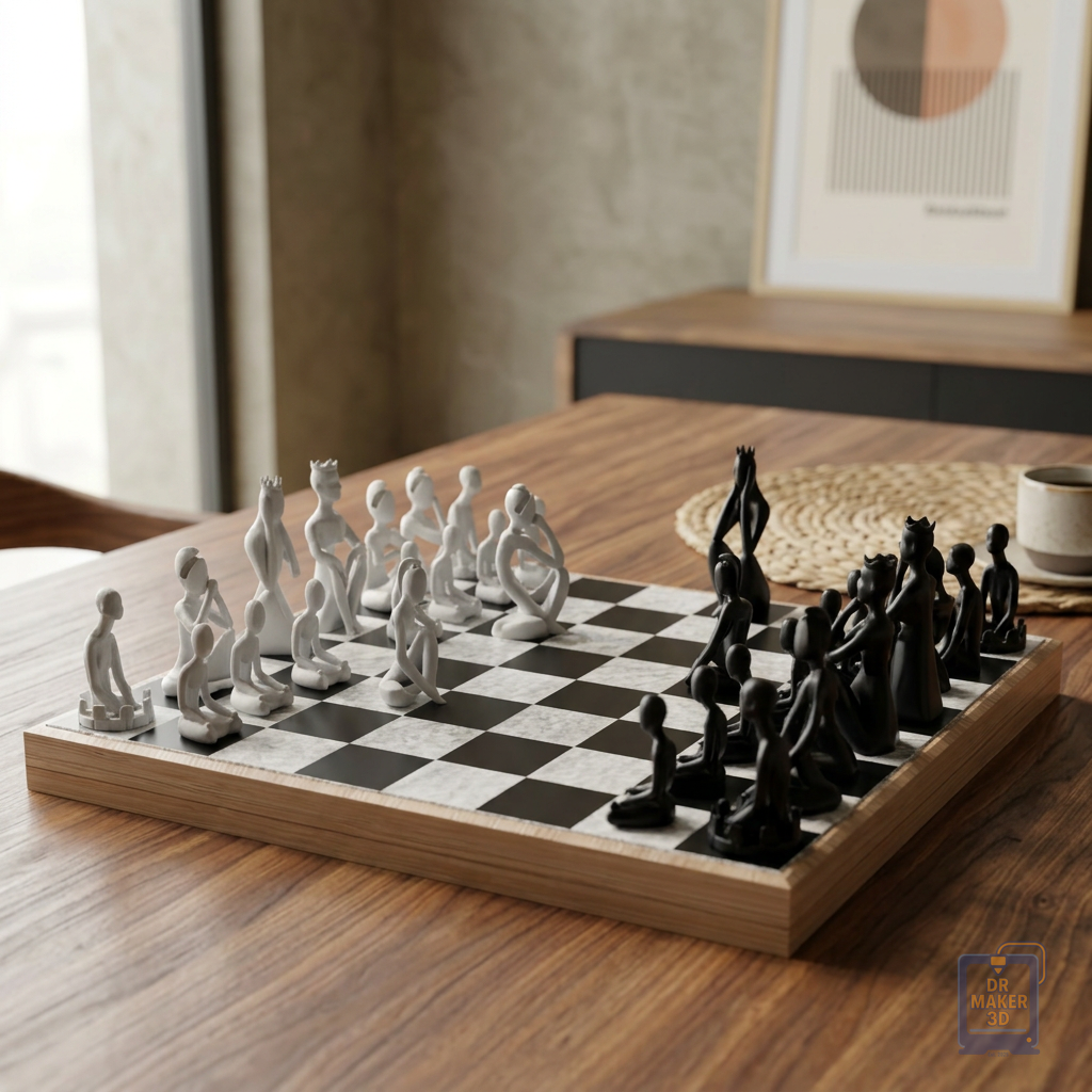 3D printed chess sets and games