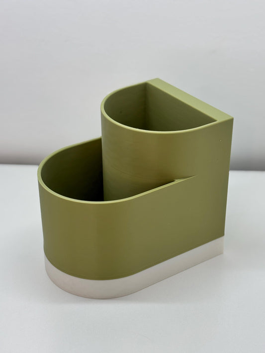 Twin succulent bookend pots in PLA, 3D printed