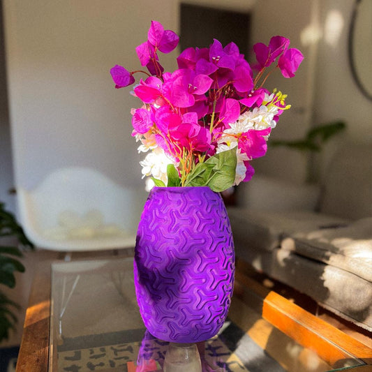 3D printed geometric flower vase, modern centerpiece