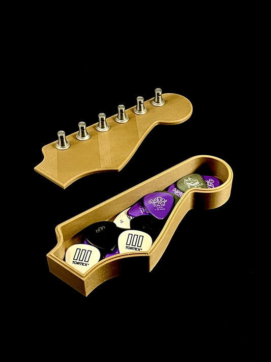 3D printed Fender headstock guitar pick box