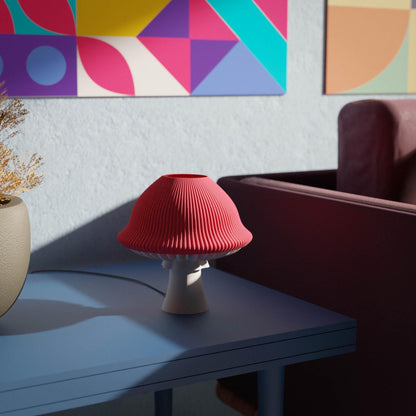 3D printed mushroom night light in custom color