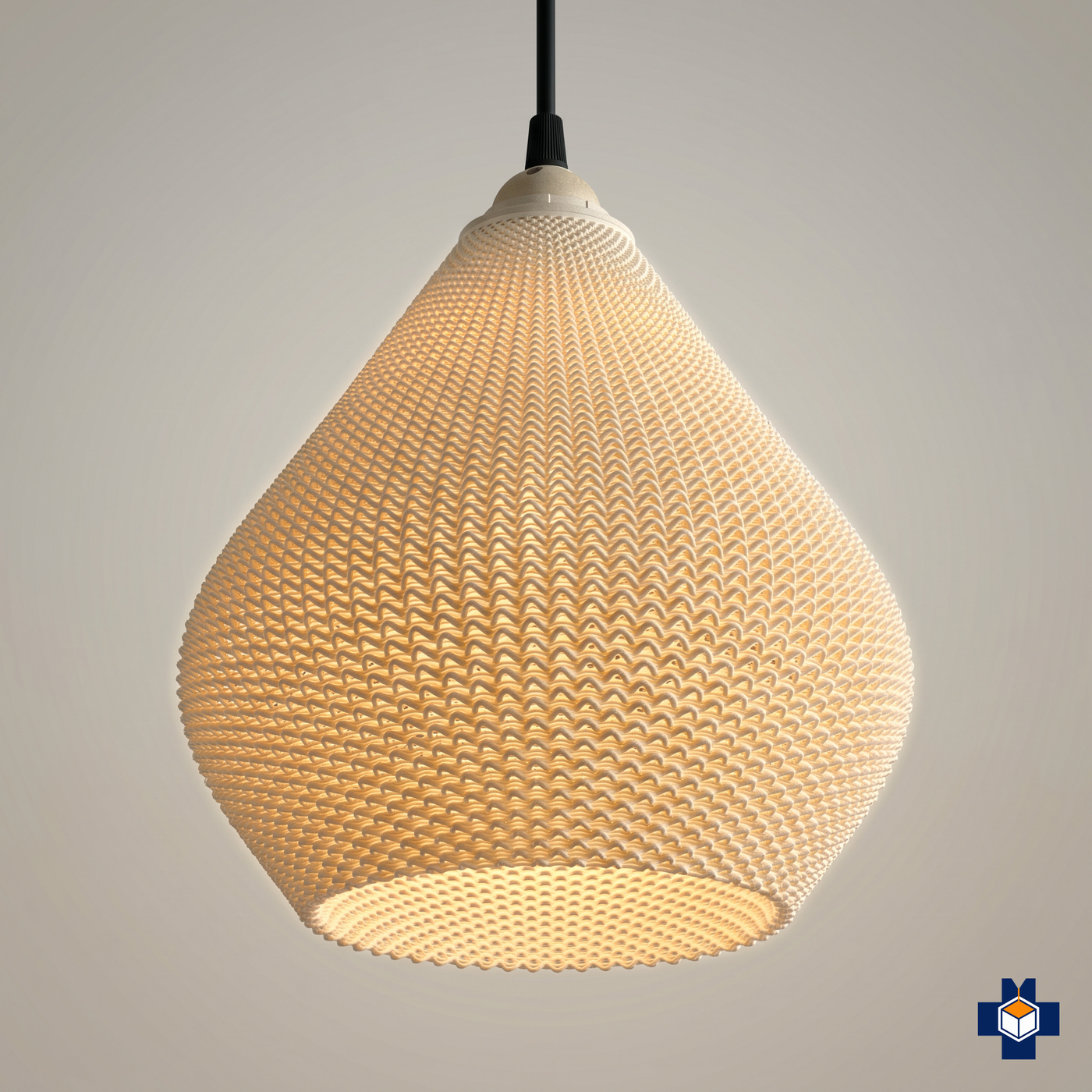 AERO teardrop pendant light, angled view