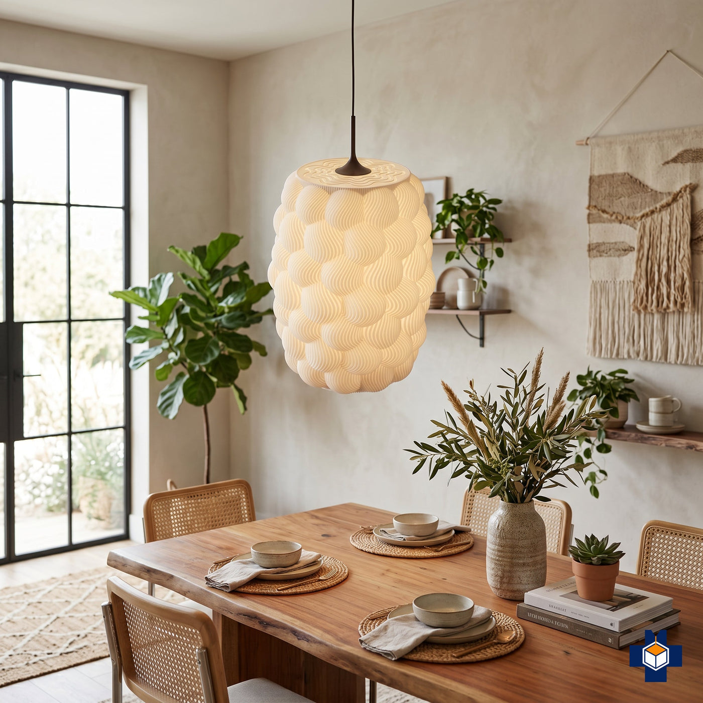 BUNCH pod cluster pendant light over a dining table