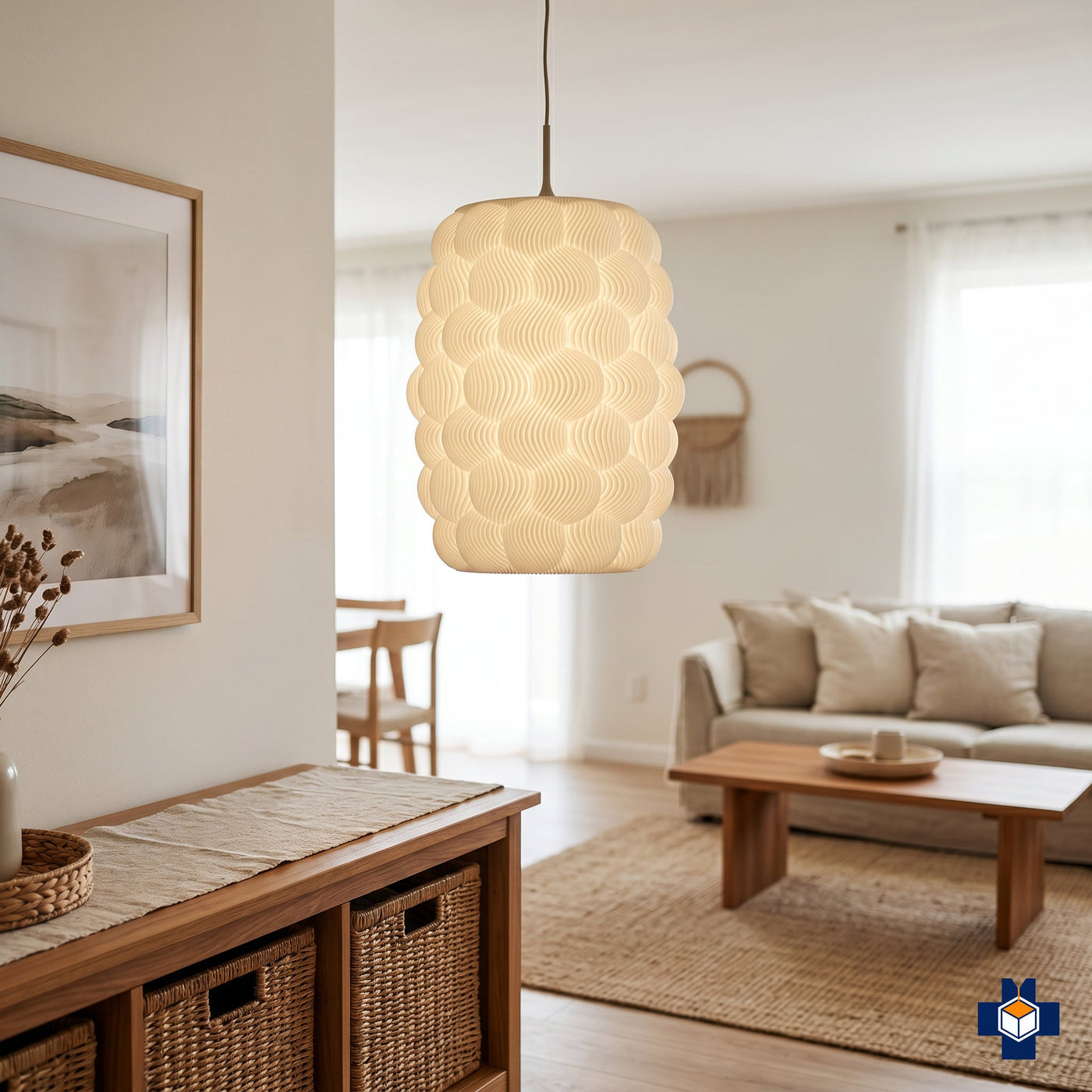 BUNCH pod cluster pendant light statement in an entryway