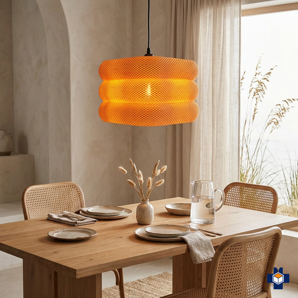PALOMA pendant hanging over a dining table