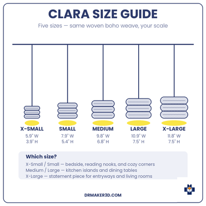 CLARA pendant size guide