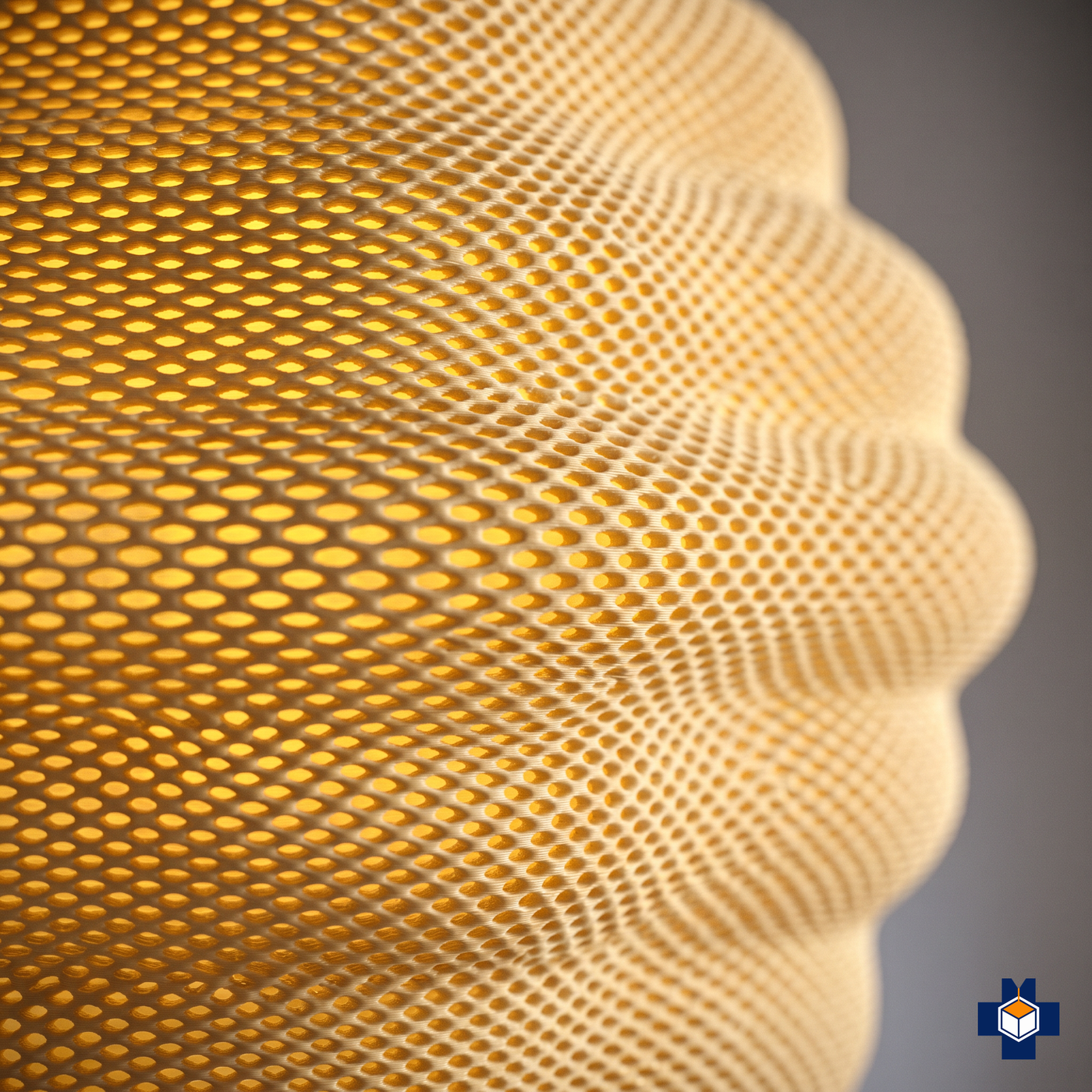 CLARISA pendant close-up, open honeycomb mesh texture
