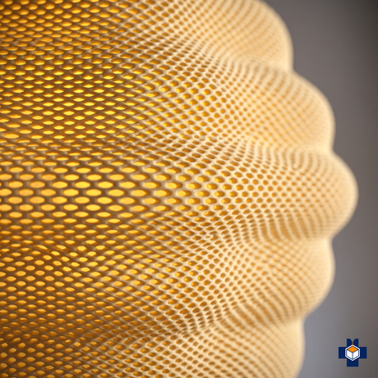 CLARISA pendant close-up, open honeycomb mesh texture