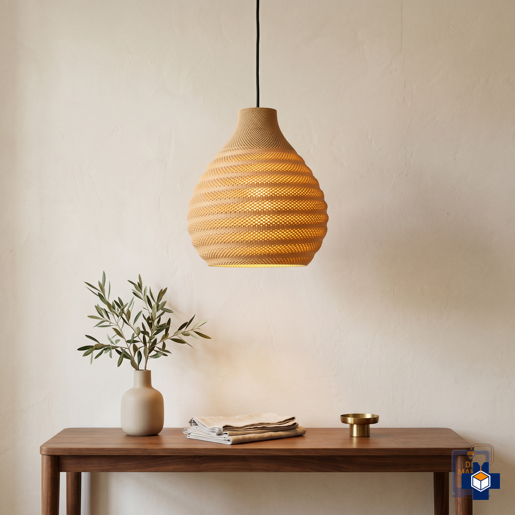 CORA woven teardrop pendant light, main view