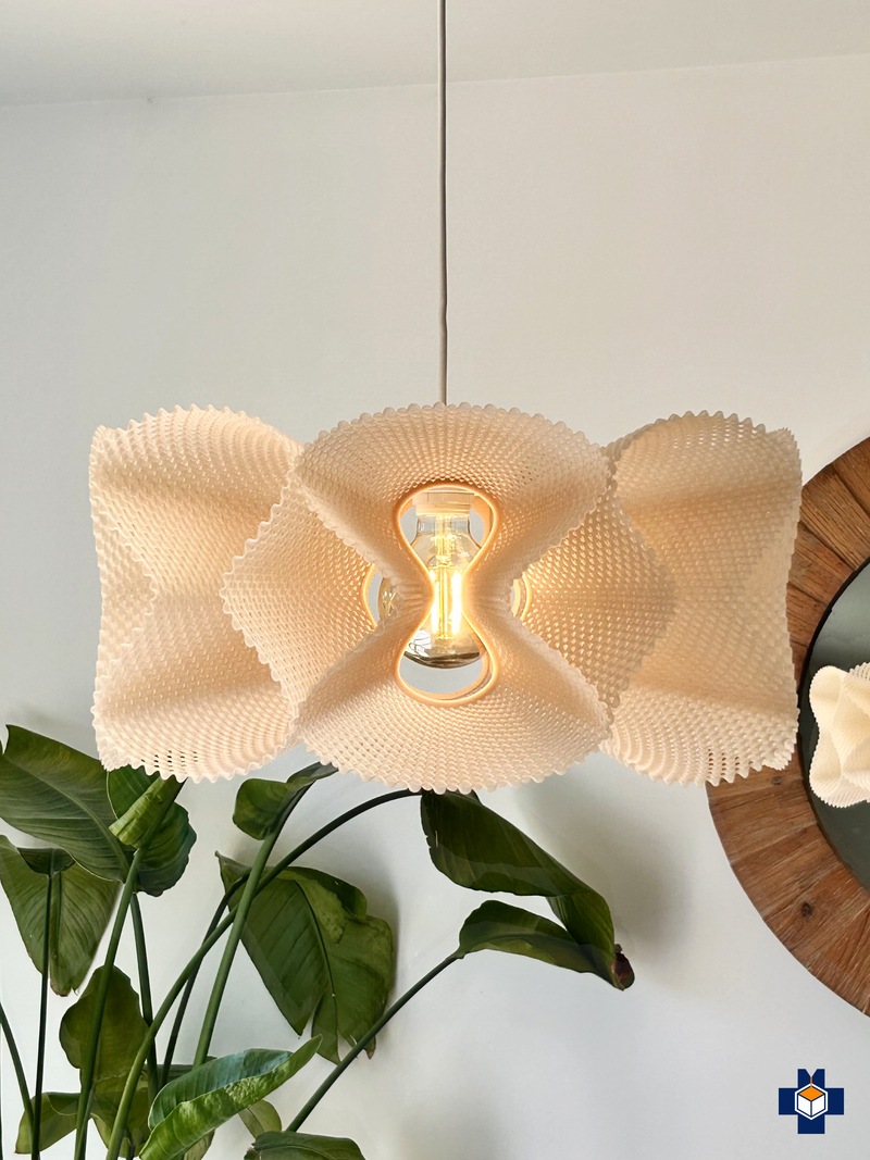 COROA crown pendant light lit view