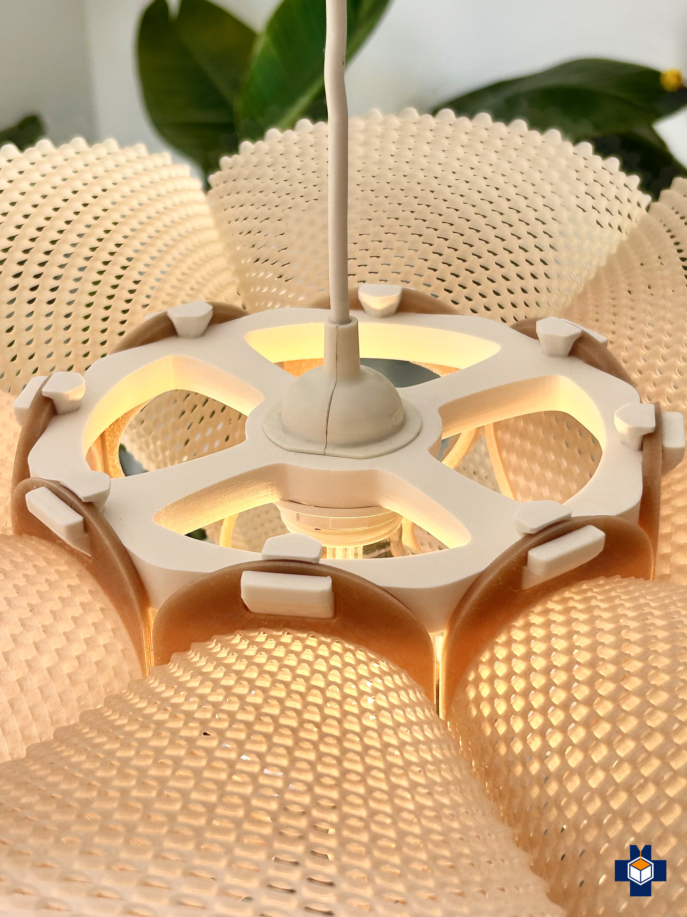 COROA crown pendant light styled view