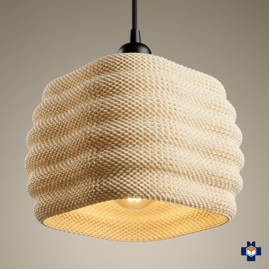 DAIRA pendant from a three-quarter angle, rounded-square form