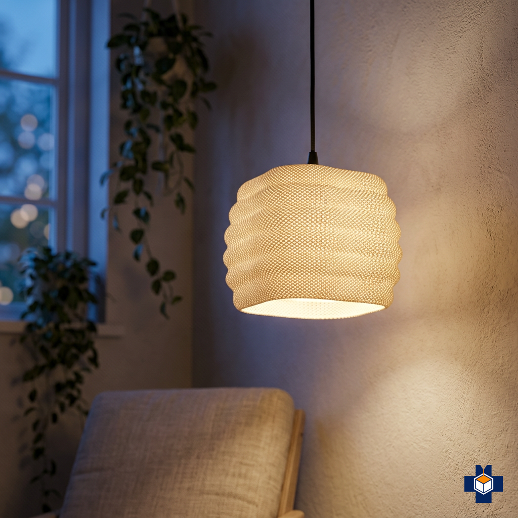 DAIRA pendant glowing at dusk in a cozy corner