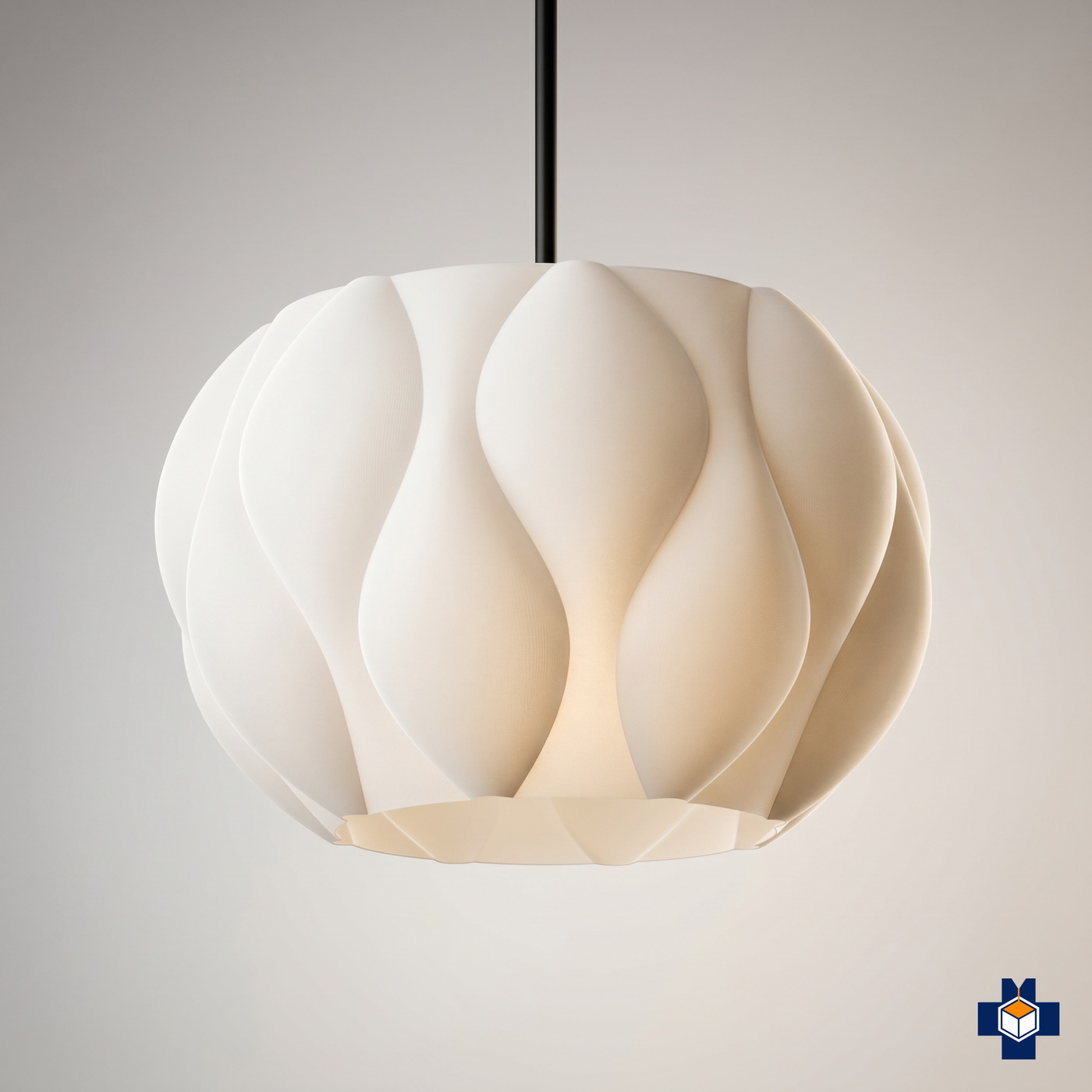 ECLIPSE geometric pendant light, angled view