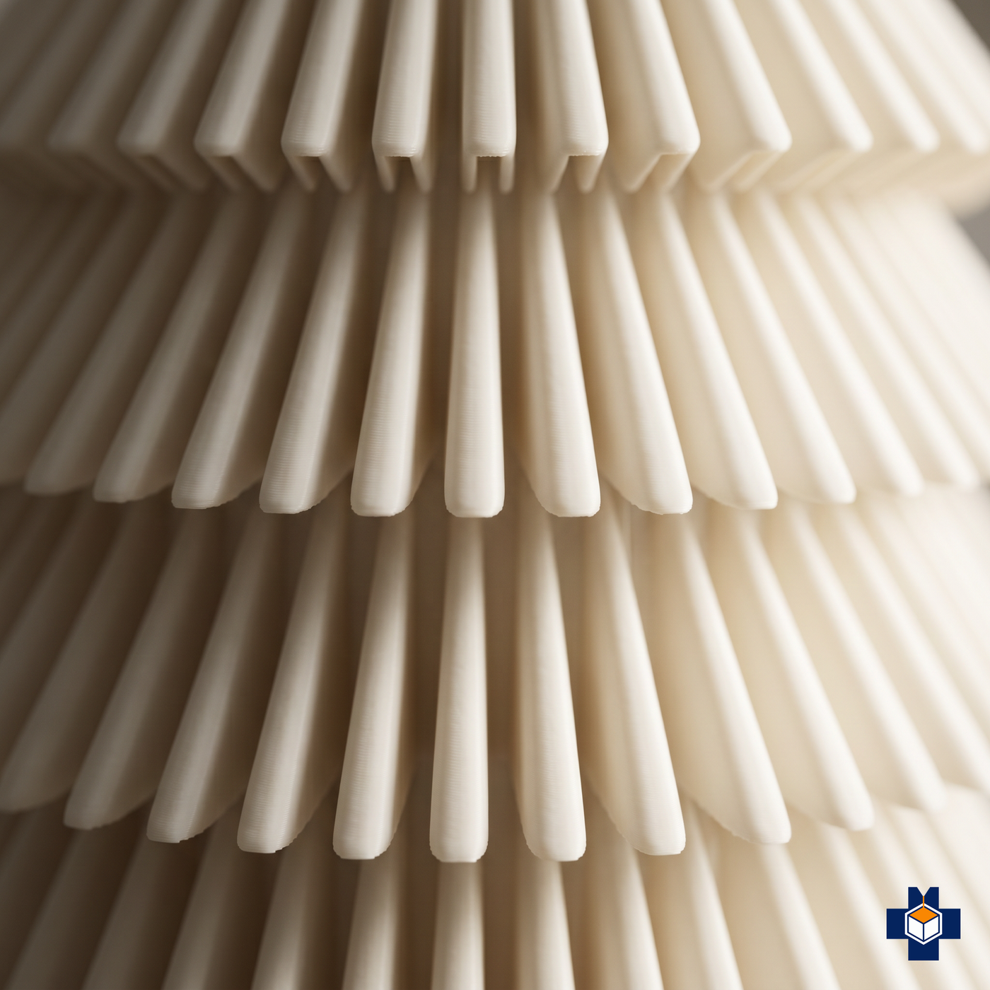 FALDA pendant, pleated ruffle tier close-up
