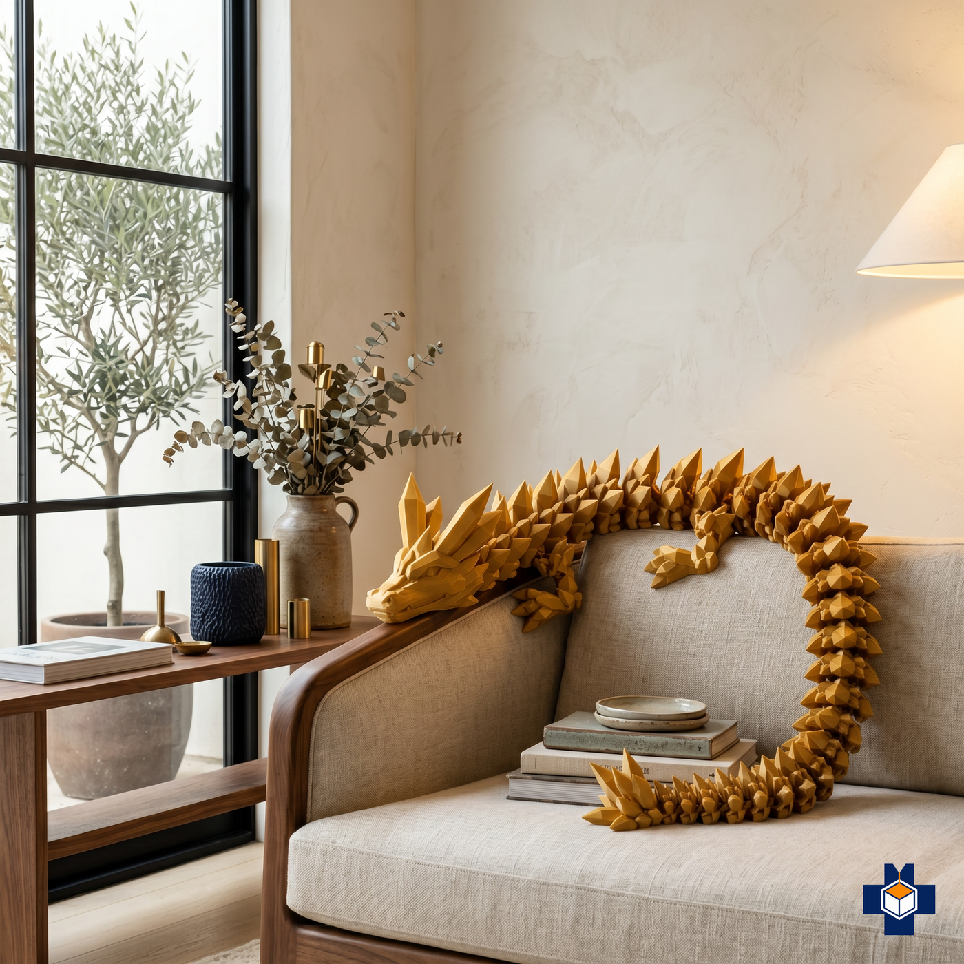 GOLIATH dragon styled in a room