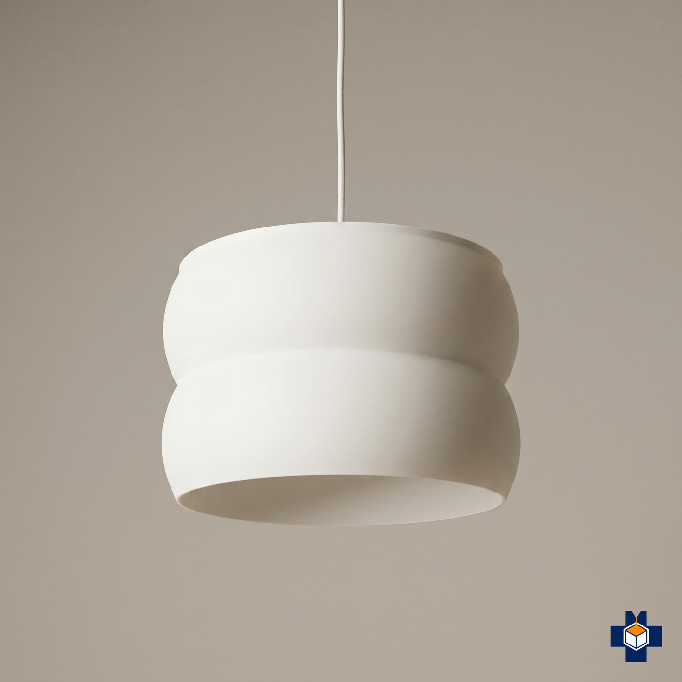 GYROID smooth double-tier pendant light, ivory white, hero