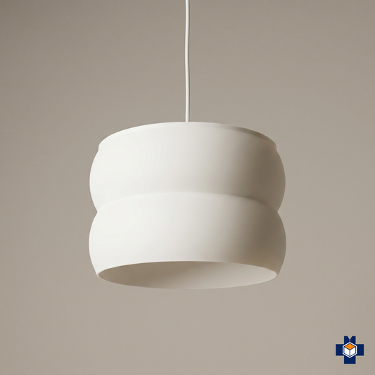 GYROID smooth double-tier pendant light, ivory white, hero