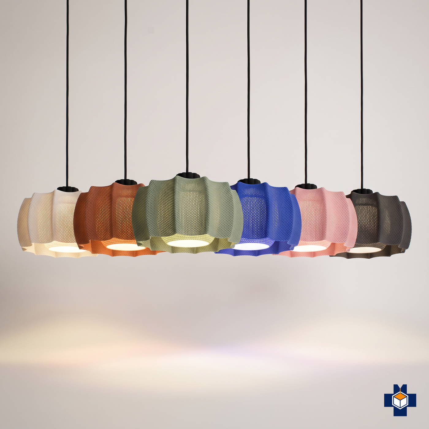 KARA scalloped drum pendant light color variety