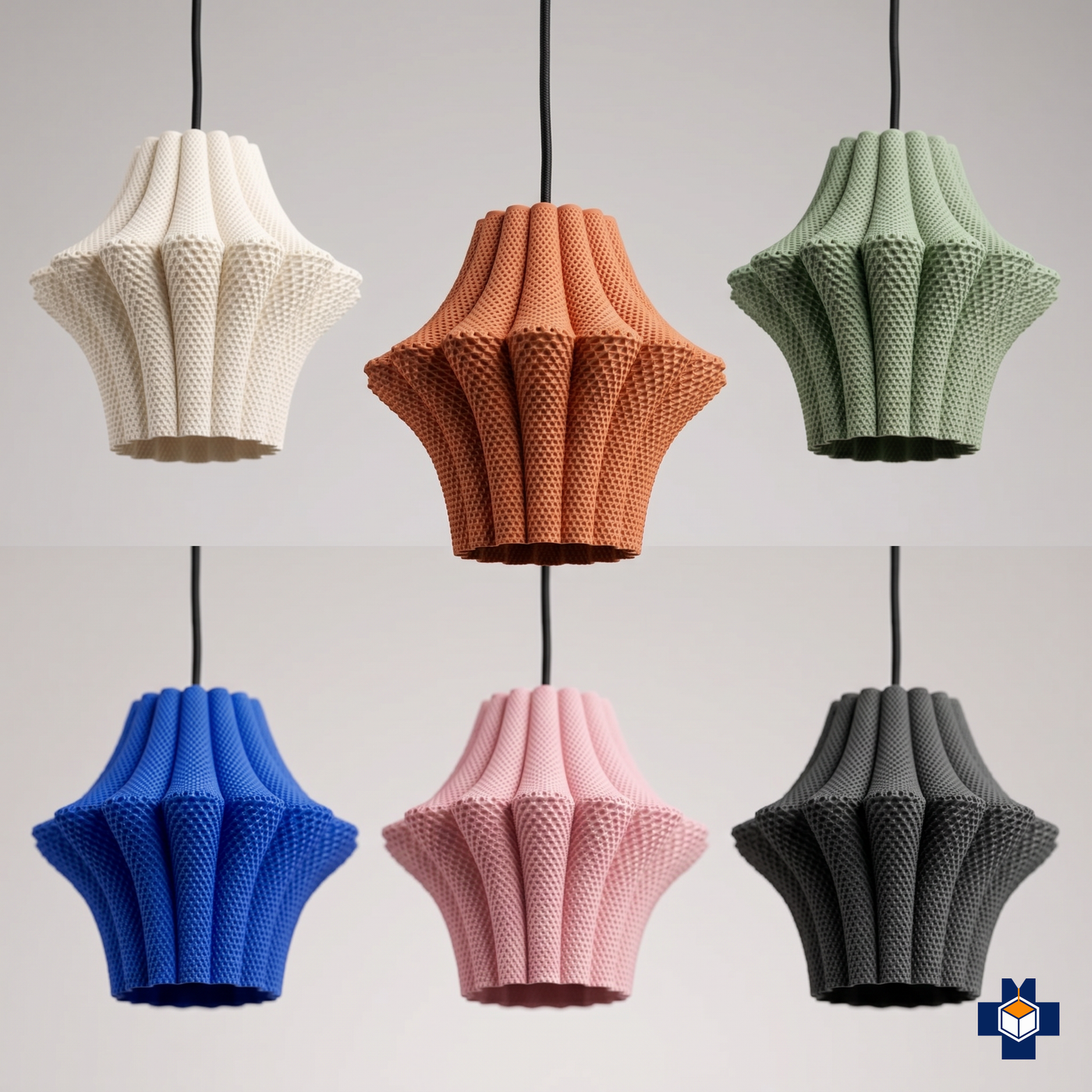 LARISA fluted scalloped pendant light color variety
