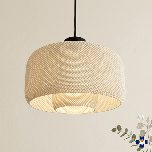 Drum Pendant Light, Mid-Century Mesh Shade, 30+ Colors, 5 Sizes — 3D Printed | LOLA