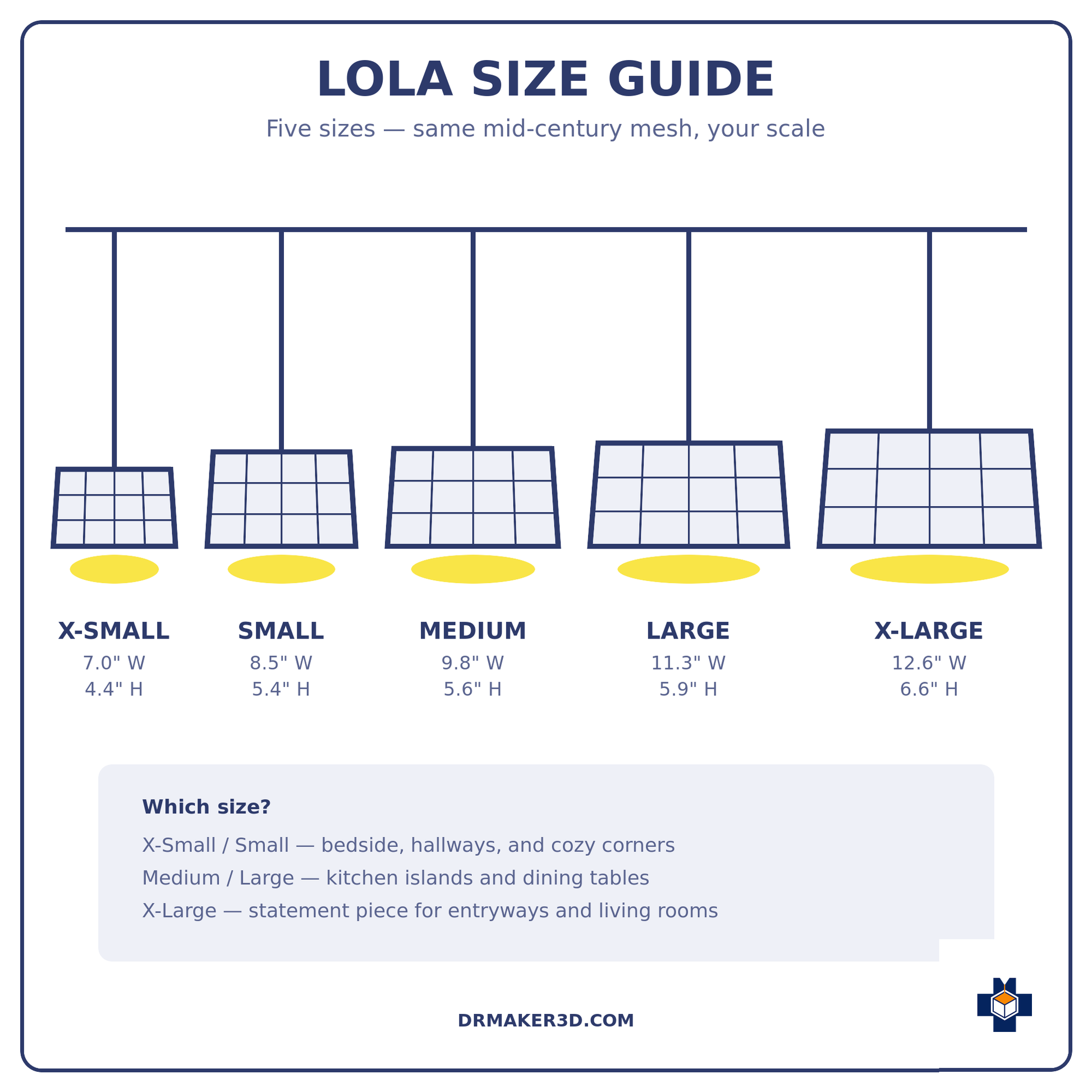LOLA pendant size guide