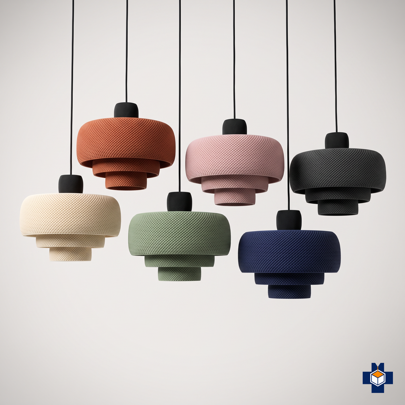 LUCIANA pendant shown in multiple colorways
