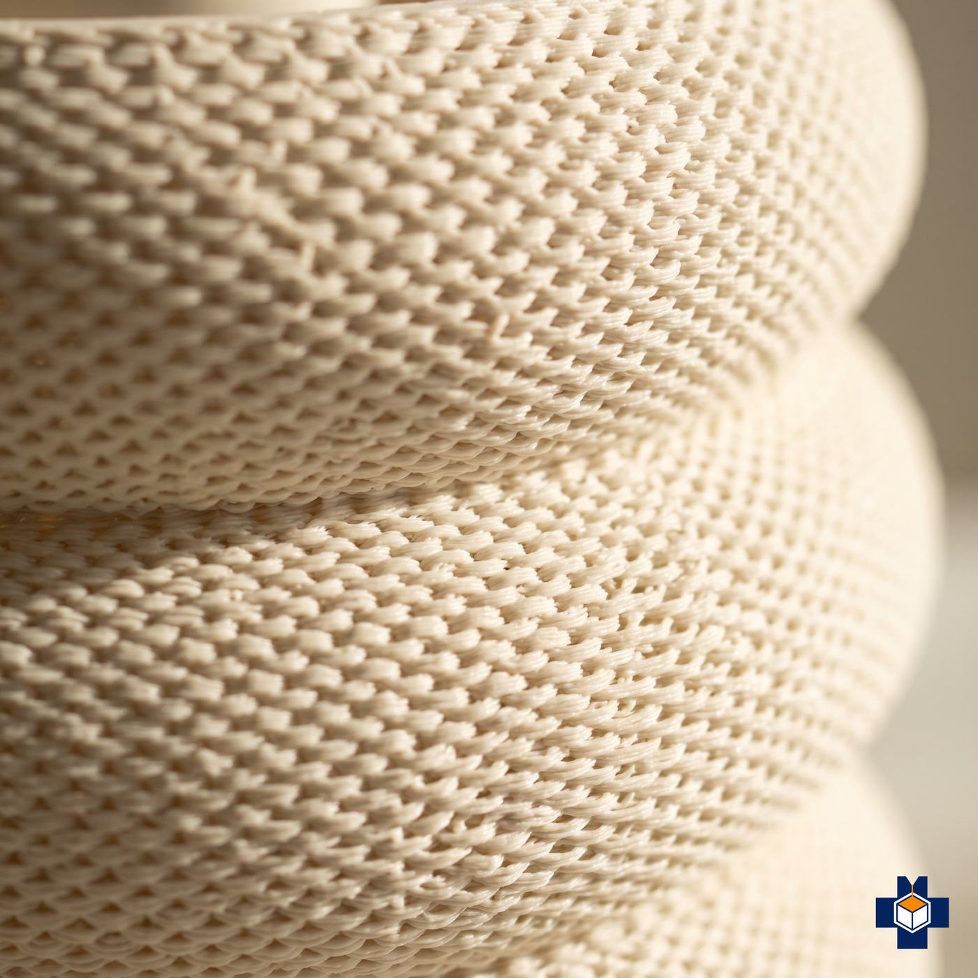 MARA pendant, woven mesh and ribbed tier close-up