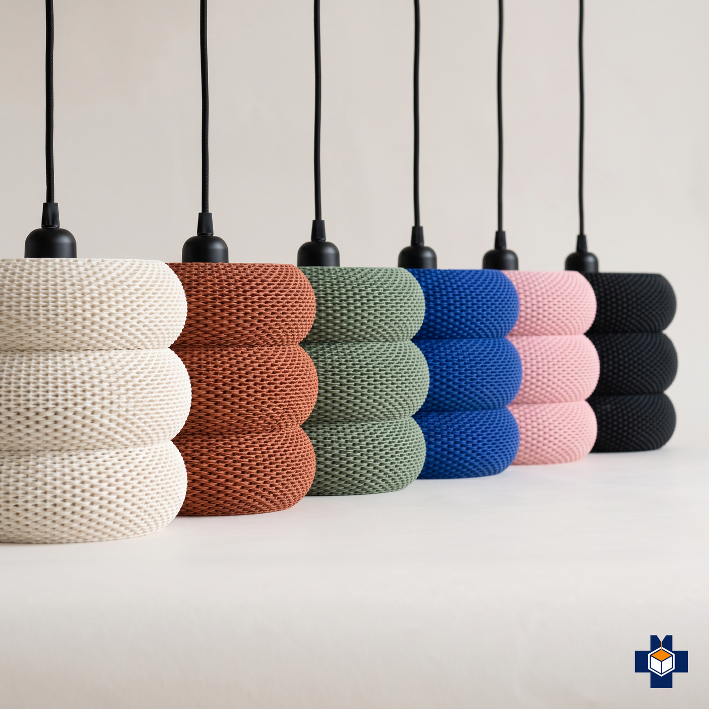 MARA ribbed drum pendant light color variety