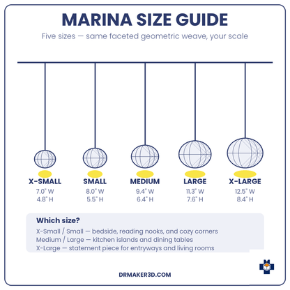MARINA pendant size guide