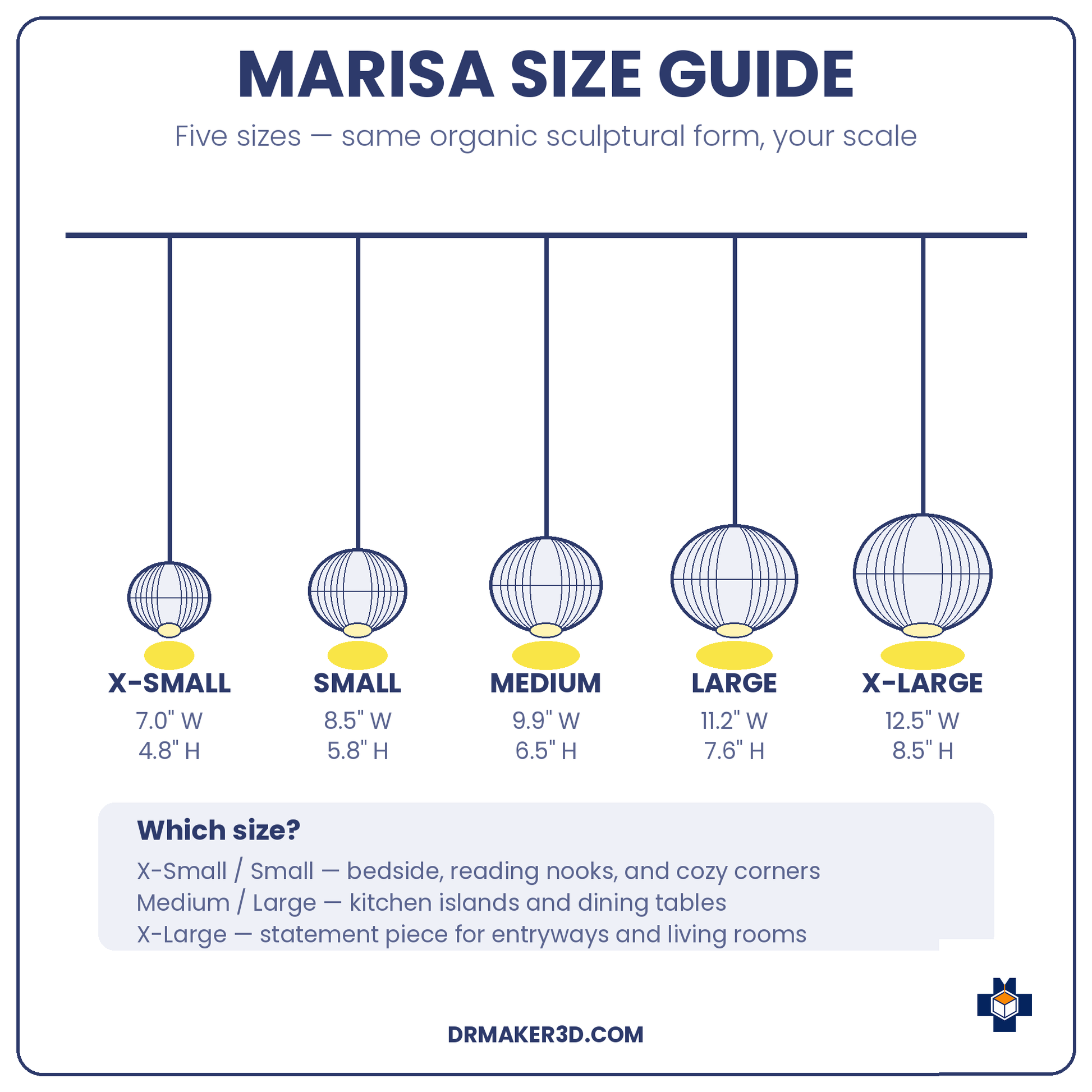 MARISA pendant size guide