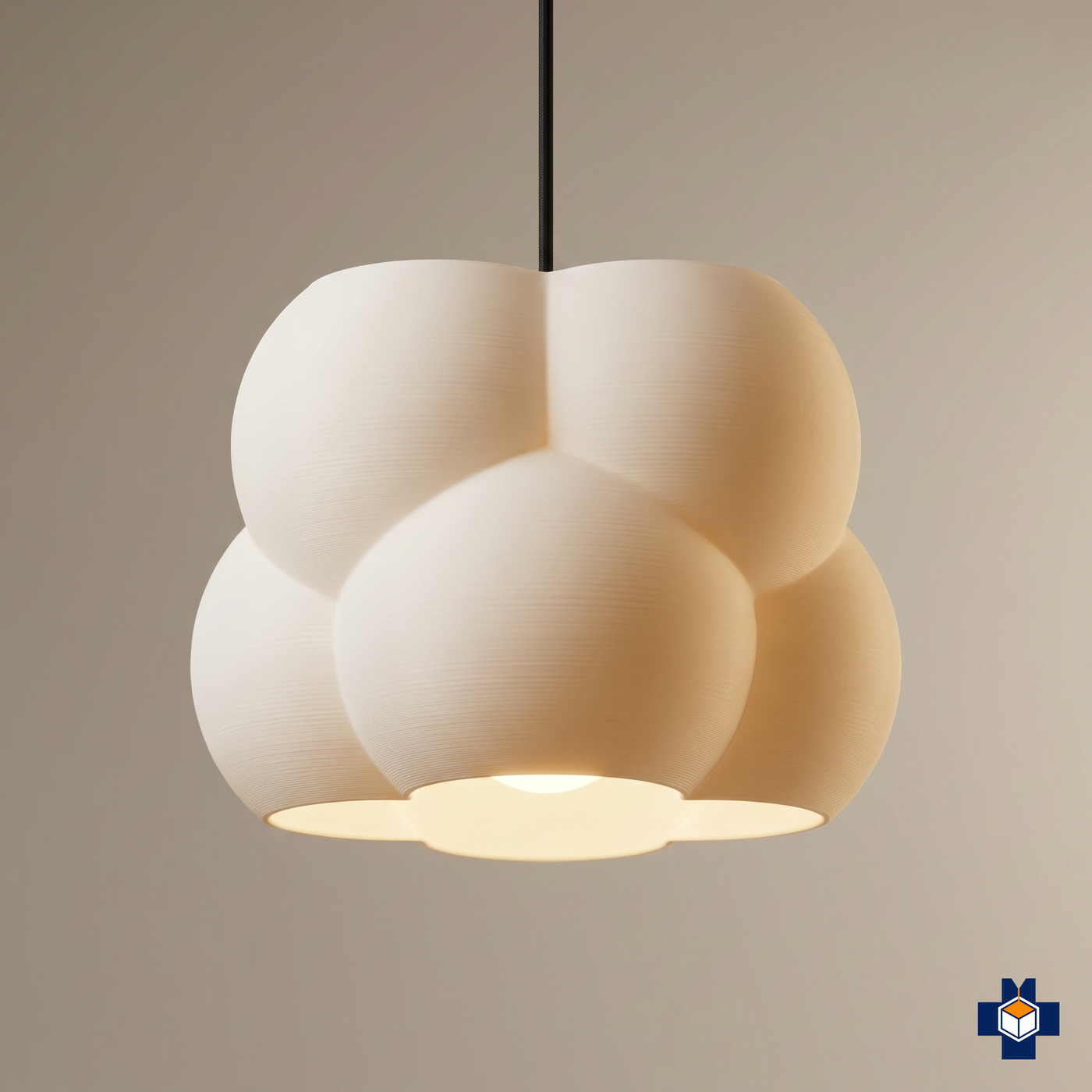 NIMBUS cloud-cluster pendant light, ivory white, main view