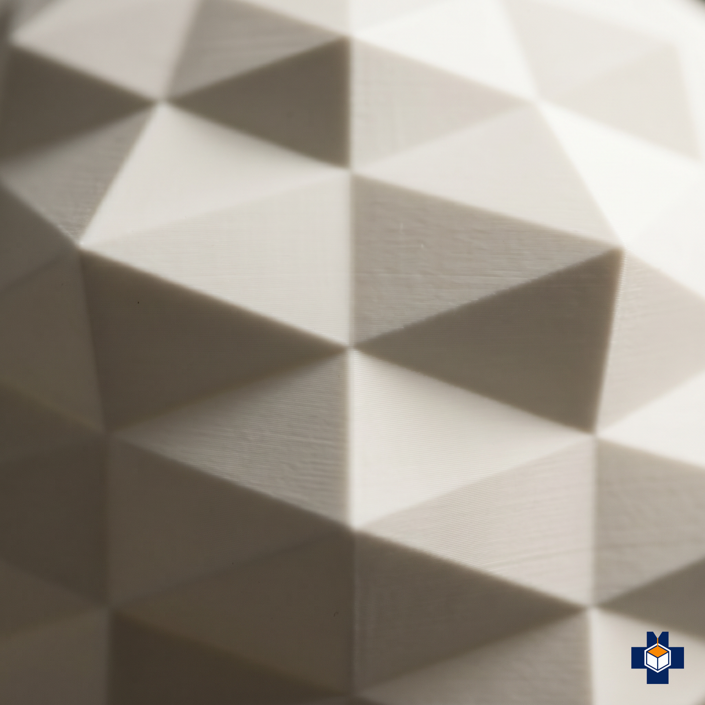 POLY faceted dome pendant, triangular facet close-up