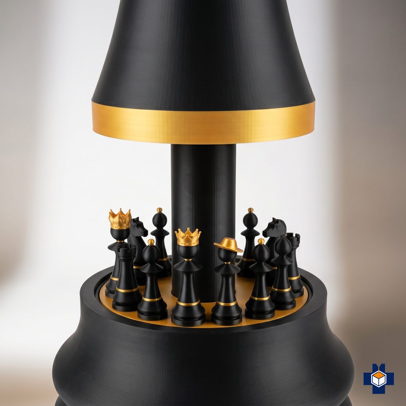 ROYALTY giant chess piece opened to reveal hidden storage with playing pieces inside