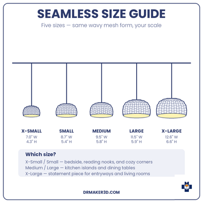 SEAMLESS pendant size guide