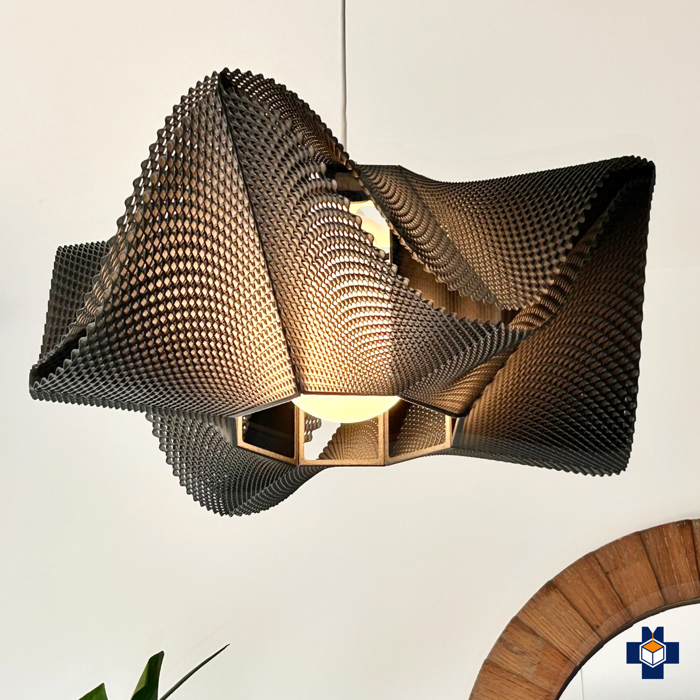 SINE pendant light lit view
