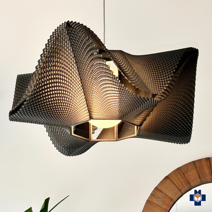 SINE pendant light lit view
