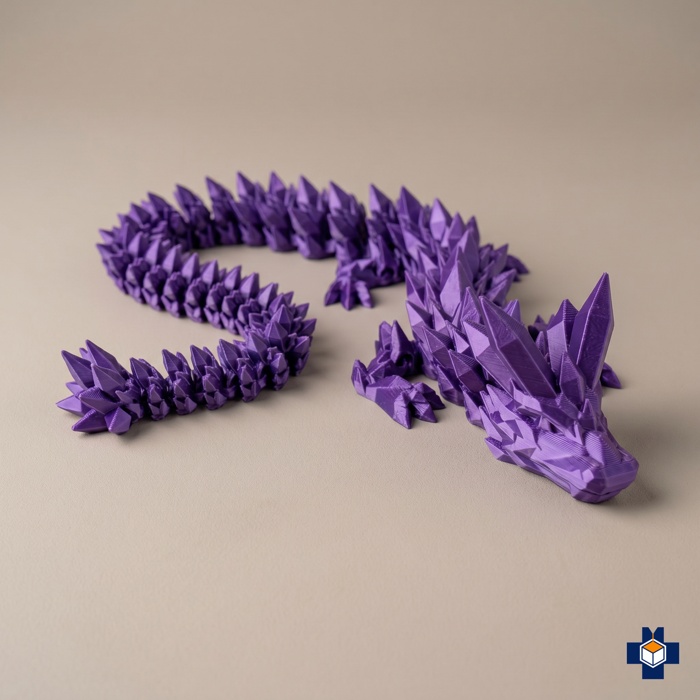 SPARK articulated crystal dragon fidget, amethyst, main view