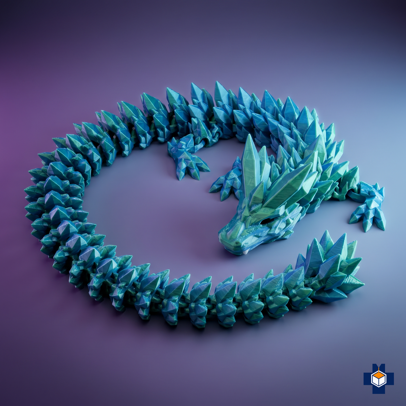 SPARK crystal dragon posed coil showing articulation
