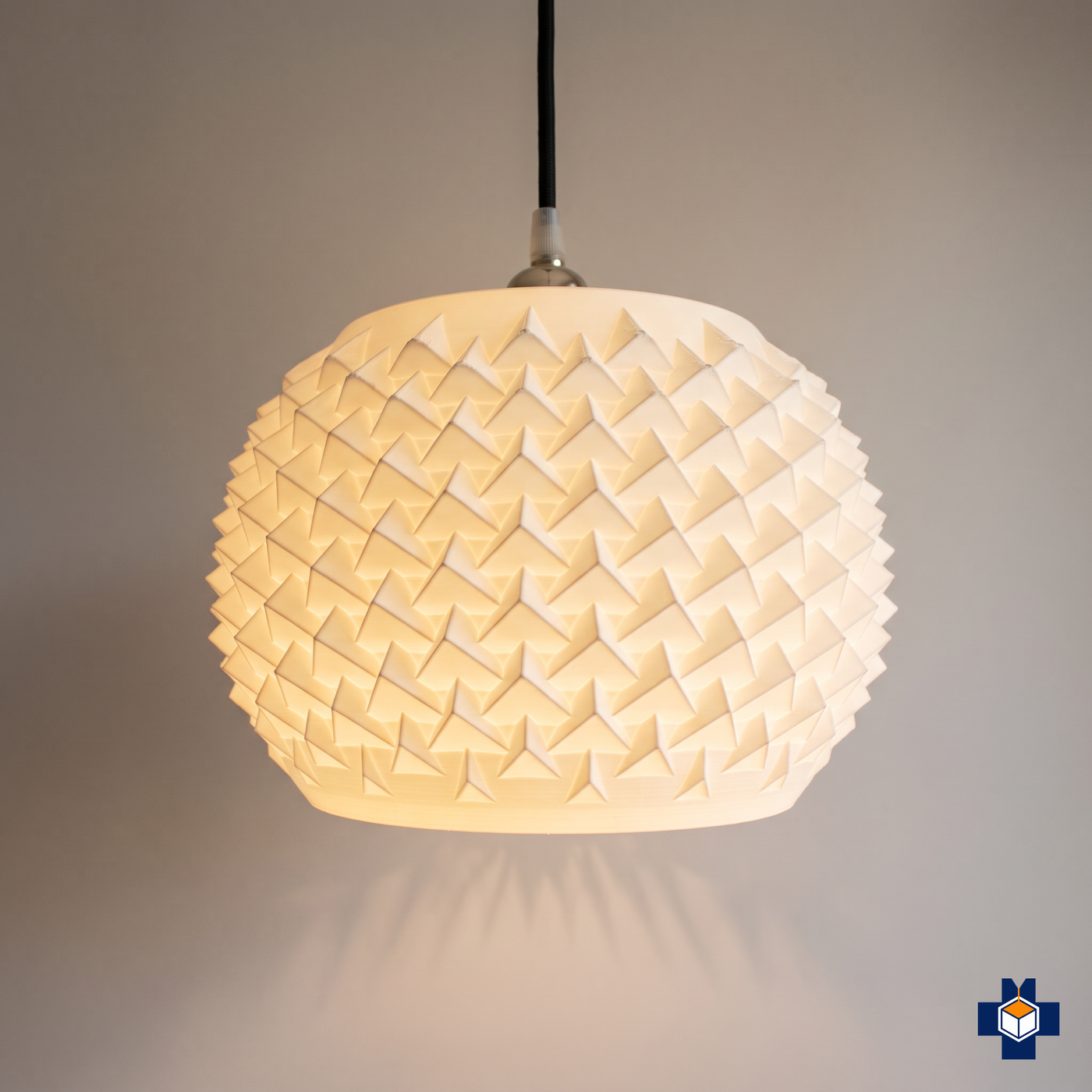 SPIKE spiked dome pendant light, ivory, main view