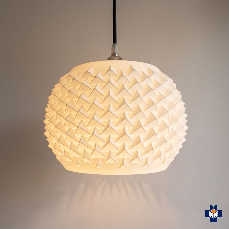SPIKE spiked dome pendant light, ivory, main view