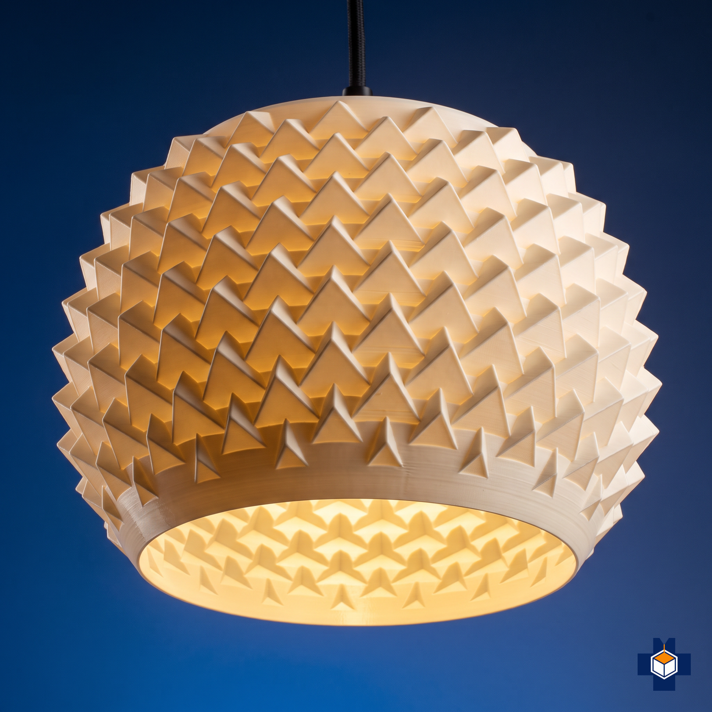 SPIKE spiked dome pendant light, angled view