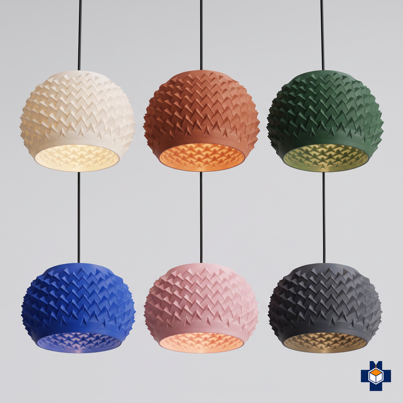 SPIKE spiked dome pendant light color variety